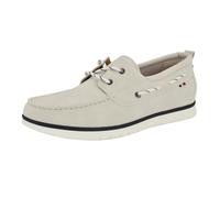 Tommy Hilfiger Zapato náutico Sator para hombre, Blanco, 39.5 EU