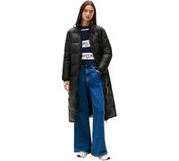Tommy Jeans Abrigo acolchado Mujer Maxi Capucha plegable, Negro (Black), M