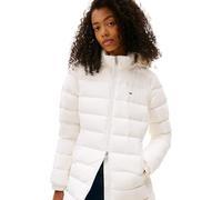Tommy Jeans Abrigo de plumas Mujer Essential Hooded Down Coat con piel sintética, Blanco (Ecru), M
