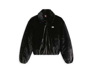 TOMMY JEANS Blusón de efecto piel negro | XS