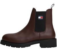 Tommy Jeans Botines Chelsea Mujer de piel, Marrón (Dark Mocha), 37