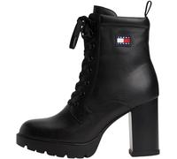 Tommy Jeans Botines de media caña Mujer Heel Lace Up de piel, Negro (Black), 36