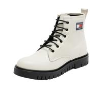 Tommy Jeans Botines de media caña Mujer Lace Up Lack, Blanco (Ecru), 39