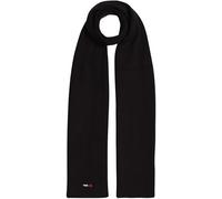 Tommy Jeans Bufanda Mujer Elongated Flag Scarf de Algodón, Negro (Black), Talla única