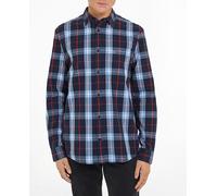 Tommy Jeans Camisa de hombre de cuadros y manga larga. Azul marino 36/S