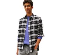 Tommy Jeans Camisa Hombre Flannel Check Regular Fit, Multicolor (Black/Big Check), XL