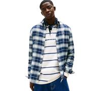 Tommy Jeans Camisa Hombre Flannel Check Shirt Regular Fit, Marrón (Dark Night Navy/Big Check), XXL