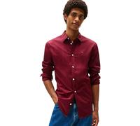 Tommy Jeans Camisa Hombre Original Stretch Manga Larga, Rojo (Red Wine), XS