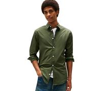 Tommy Jeans Camisa Hombre Original Stretch Manga Larga, Verde (Pewter Green), XS