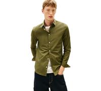 Tommy Jeans Camisa Hombre Original Stretch Slim Fit, Verde (Dark Greenery), XS