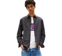 Tommy Jeans Camisa Hombre Oxford Regular Fit, Negro (Black), XL