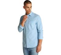 Tommy Jeans Camisa Hombre Poplin Check Manga Larga, Multicolor (Sugarplum Blue), XS