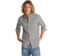 Tommy Jeans Camisa Hombre Poplin Check Regular Fit, Multicolor (Black Small Check), M