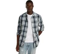 Tommy Jeans Camisa Hombre Poplin Check Shirt Regular Fit, Multicolor (Dark Night Navy Big Check), S