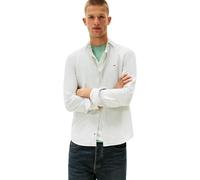 Tommy Jeans Camisa Hombre Stripe Oxford Slim Fit, Verde (Cloudy Jade Stripe), S