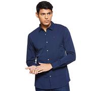 Tommy Jeans Camisa Hombre TJM Original de manga larga, Azul (Black Iris), XXS