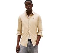 Tommy Jeans Camisa Hombre TJM Original de Manga Larga, Beige (Silt), XS