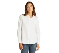 Tommy Jeans Camisa Mujer Oxford Regular Fit, Blanco (Ecru), M
