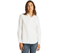 Tommy Jeans Camisa Mujer Oxford Regular Fit, Blanco (Ecru), S