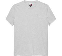 Tommy Jeans Camiseta de Manga Corta Hombre Linear Chest tee Slim Fit, Gris (Lt Grey Htr), M