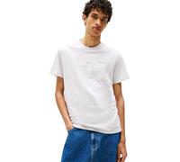 Tommy Jeans Camiseta de Manga Corta Hombre Linear Chest tee Slim Fit, Gris (Lt Grey Htr), XS