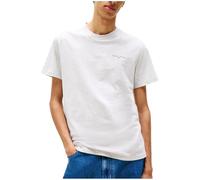 Tommy Jeans Camiseta de Manga Corta Hombre Linear Chest tee Slim Fit, Gris (Lt Grey Htr), XXL