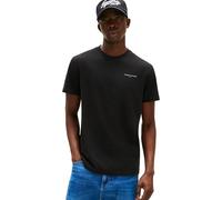 Tommy Jeans Camiseta de Manga Corta Hombre Linear Chest tee Slim Fit, Negro (Black), M