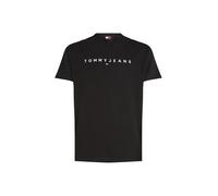 Tommy Jeans Camiseta de Manga Corta Hombre Linear Logo de algodón, Negro (Black), M