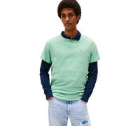 Tommy Jeans Camiseta de Manga Corta Hombre Original Slim Fit, Verde (Cloudy Jade), M