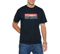 Tommy Jeans Camiseta de Manga Corta Hombre Regular Fit con Cuello Redondo, Azul (Dark Night Navy), XXL