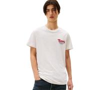 Tommy Jeans Camiseta de Manga Corta Hombre Slim Font Play con Cuello Redondo, Gris (Lt Grey Htr), S