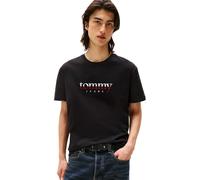 Tommy Jeans Camiseta de Manga Corta Hombre tee Regular Fit, Negro (Black), S