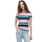 Tommy Jeans Camiseta de Manga Corta Mujer Essential Rib Slim Fit