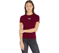 Tommy Jeans Camiseta de Manga Corta Mujer Slim Logo Cuello Redondo, Rojo (Red Carpet), XXS