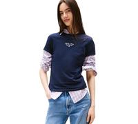 Tommy Jeans Camiseta de Manga Corta Mujer Slim Logo tee con Cuello Redondo, Azul (Dark Night Navy), XL