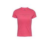 Tommy Jeans Camiseta de Manga Corta Mujer Tonal Linear tee Slim Fit, Rojo (Amour), XS