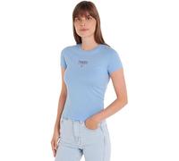 Tommy Jeans Camiseta de Manga Corta para Mujer Slim Cuello Redondo, Azul (Moderate Blue), XXL