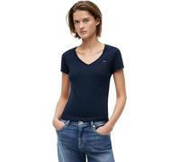 Tommy Jeans Camiseta de Manga Corta para Mujer Slim Essential Rib Cuello de Pico