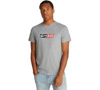 Tommy Jeans Camiseta de Manga Hombre Slim Entry Graphic con Cuello Redondo, Gris (Grey Htr), S