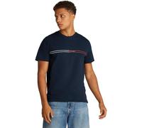 Tommy Jeans Camiseta de Manga Hombre Slim Entry Graphic tee con Cuello Redondo, Azul (Dark Night Navy), S