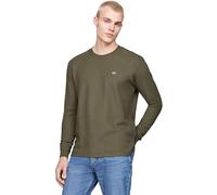 Tommy Jeans Camiseta de Manga Larga Hombre Regular Fit Waffle con Cuello Redondo, Verde (Fatigue Green), L