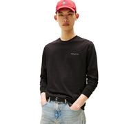 Tommy Jeans Camiseta de Manga Larga Mujer Slim Chest Linear de algodón, Negro (Black), L