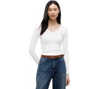 Tommy Jeans Camiseta de Manga Larga Mujer Slim Fit Essential V-Neck con Cuello de Pico