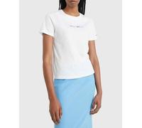 Tommy Jeans Camiseta de mujer de manga corta y corte regular. Blanco 36