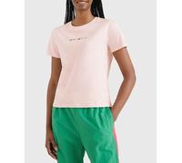 Tommy Jeans Camiseta de mujer de manga corta y corte regular. Rosa claro 40