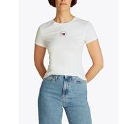 Tommy Jeans Camiseta de mujer de manga corta y fit slim. Blanco L