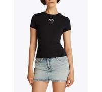 Tommy Jeans Camiseta de mujer de manga corta y fit slim. Negro L