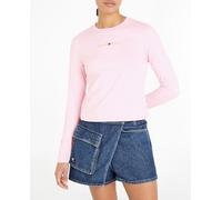 Tommy Jeans Camiseta de mujer entallada de manga larga. Rosa claro 34/XS