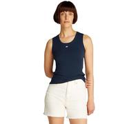 TOMMY JEANS Camiseta de Tirantes Mujer Essential Rib Slim Fit, Azul (Dark Night Navy), S