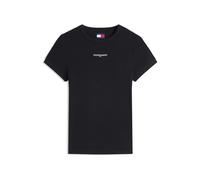 Tommy Jeans Camiseta 'Logo Slim' negro / blanco S-M negro / blanco